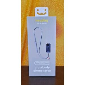 Heyday Crossbody Phone Strap Bule Purple With Lilac Pom Pom Adjustable 46" - 60"